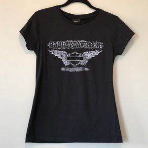 Women’s Harley Davidson T-Shirt w/ Faceted Studs